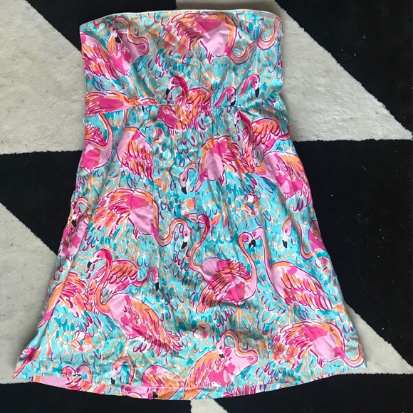Lilly Pulitzer Dresses & Skirts - Lilly Pulitzer Strapless Flamingos Dress